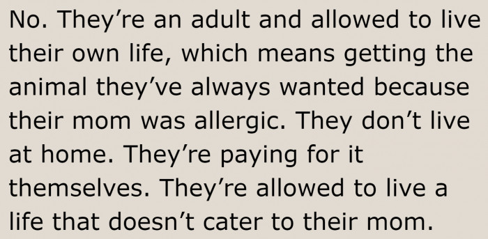 Sadly, decisions can't please everyone, including one's mother.
