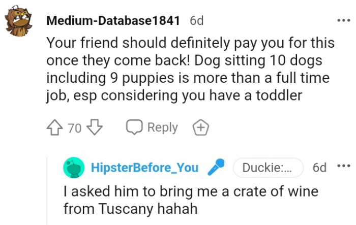 8. Your friend ought to pay you back