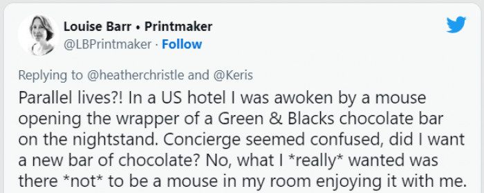 Apparently, mice also like Green & Blacks chocolate
