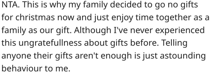17. Sometimes, it's better not to give gifts.