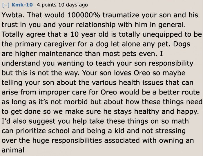 His plan will mar his relationship with his son.