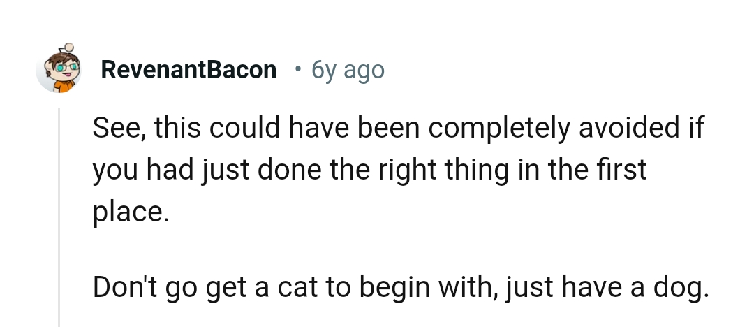 A dog lover is rooting for the OP to get a dog instead, as this wouldn't have happened