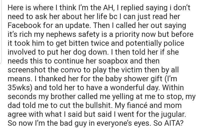 OP, feeling disgusted, ended up getting into a heated argument with her SIL