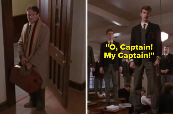 15. 'Dead Poets Society' ending when the boys stand on their desks saying, 'O Captain! My Captain!