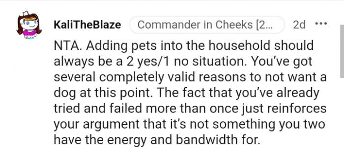 It's not something you two have the energy for