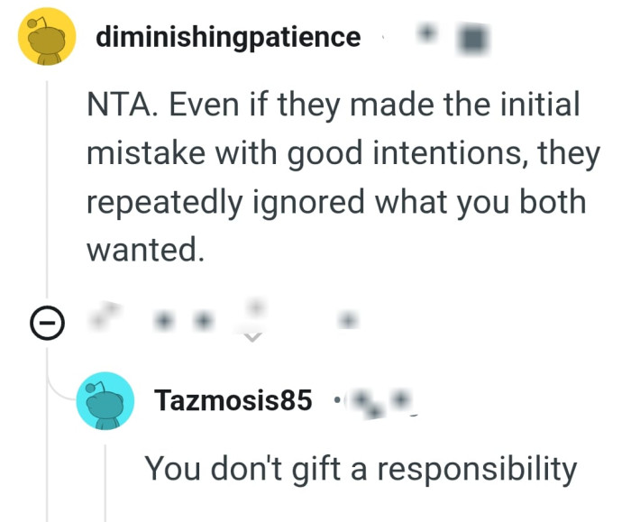 Let's head into the comments section and find out what other Redditors have to say about the story