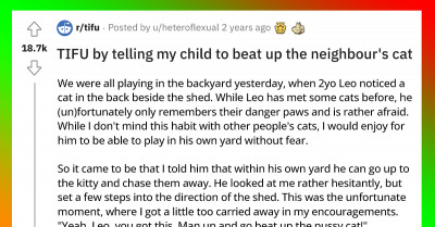 Man Told His "Child" To Beat Up The Neighbor's Cat