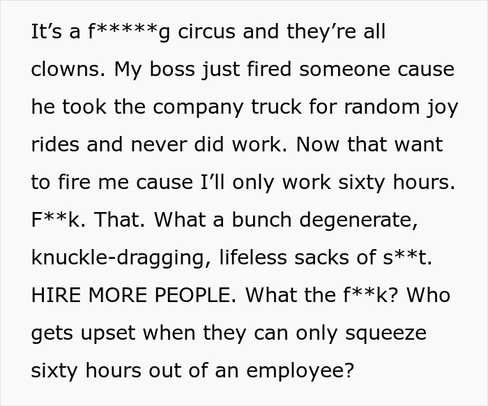 Think You Got It Bad Working 40 Hours A Week? This Boss Wants To Fire An Employee For "Only