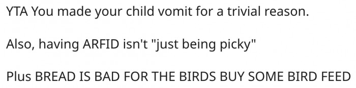 8. She should buy bird feed if she cares so much about birds.