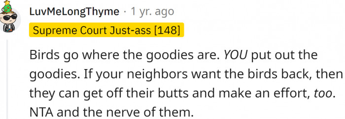 Birds go where the goodies are...