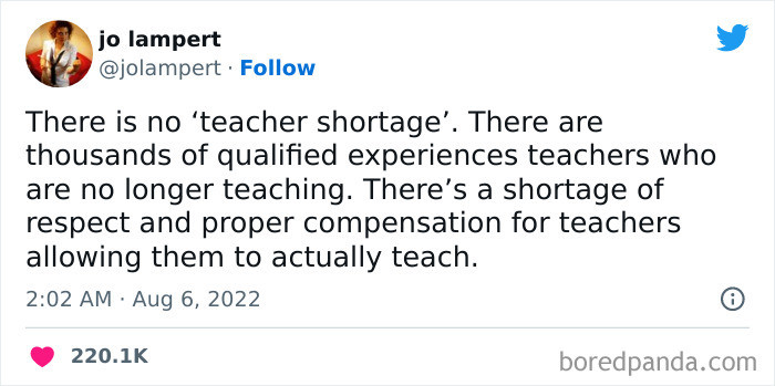 42. Teacher shortage