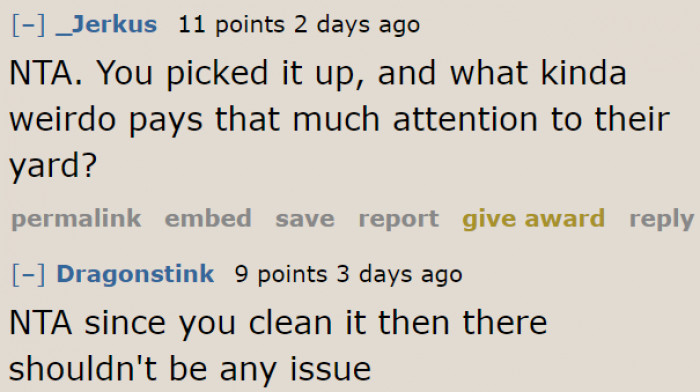 It's outside the neighbor's lawn, so it's no longer their business.