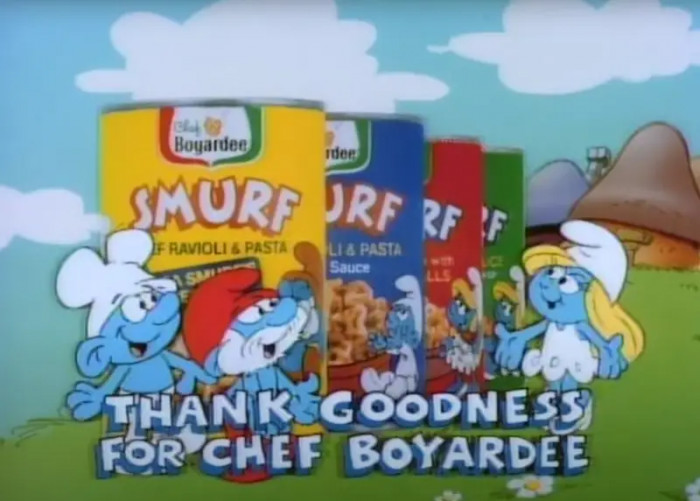27. Smurf Chef Boyardee pasta