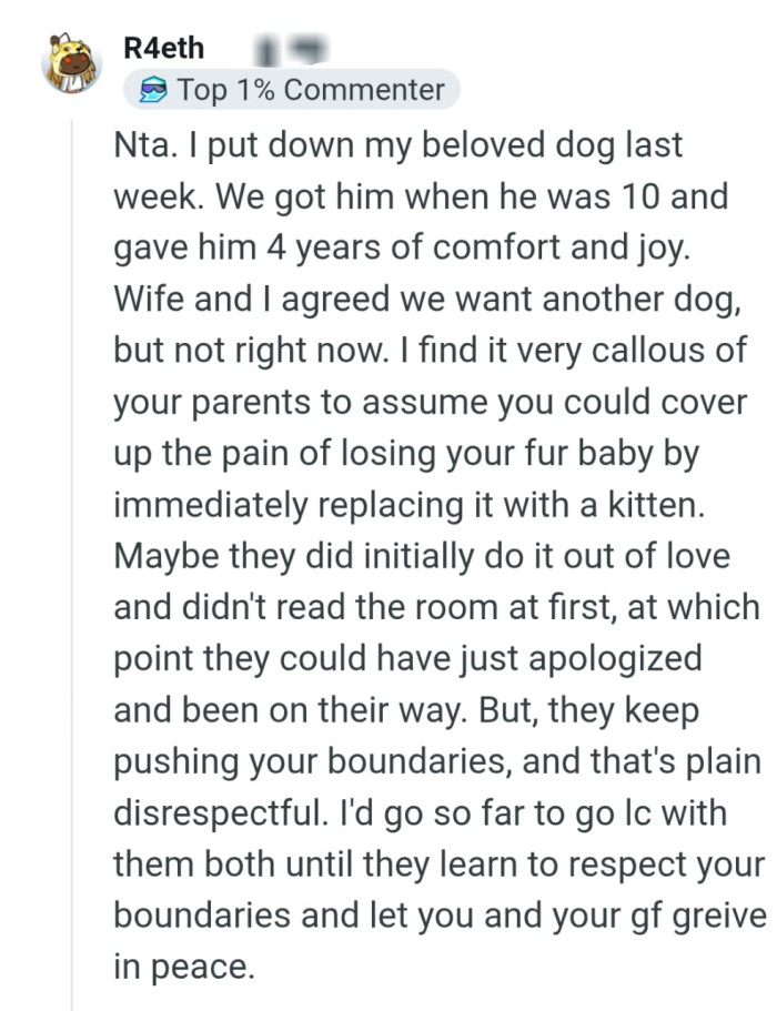 They should let the OP and her partner grieve in peace