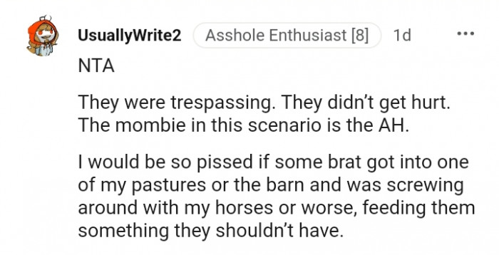 They were clearly trespassing