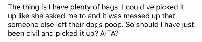 OP doubted the way she dealt with the situation, so she decided to consult with the Reddit community.