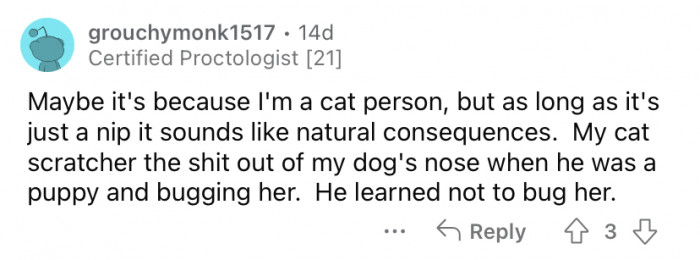 "It sounds like natural consequences."