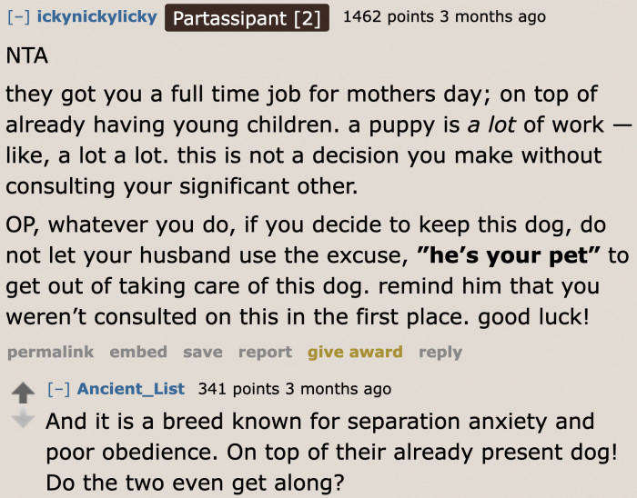 Mother's Day is supposed to be a special day that allows moms to relax and be happy. He's missing the point.