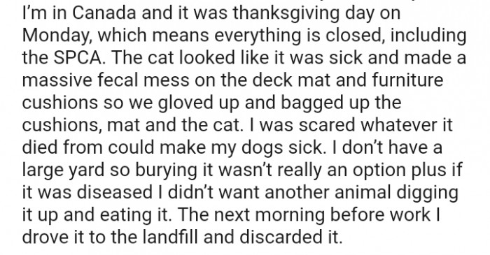 I didn't want another animal digging it up.