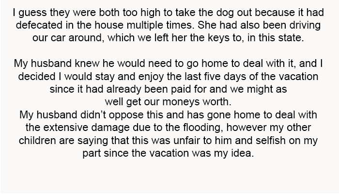 She had also been driving our car around, which we left her the keys to
