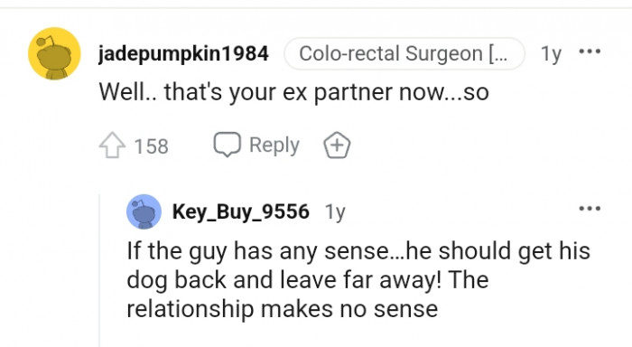 That is your ex-partner now