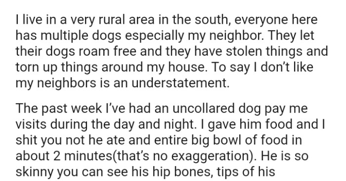 The OP has had an uncollared dog pay them visits during the day and night