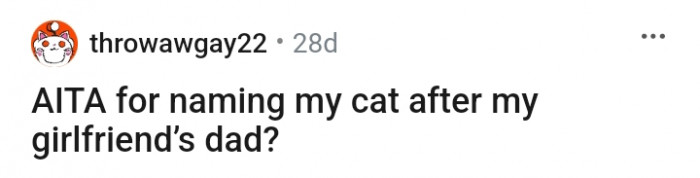 Redditor Receives Online Backlash For Naming His Cat After His ...