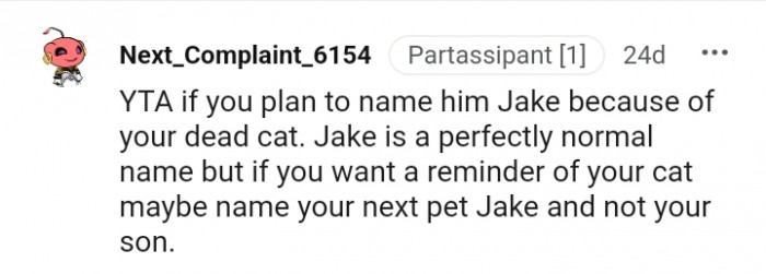 20. Name your next pet Jake and not your son