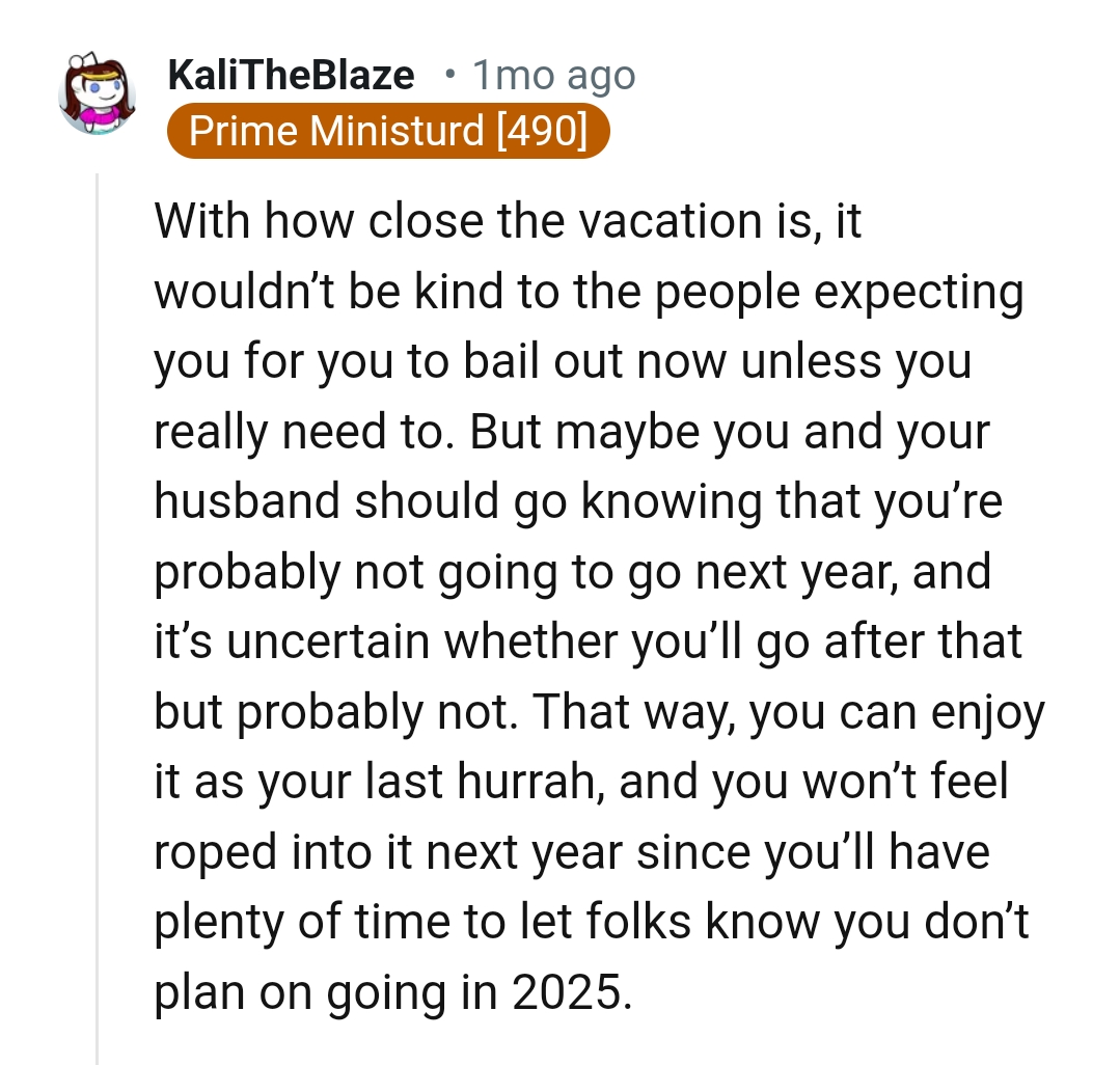 The OP won't feel roped into it next time