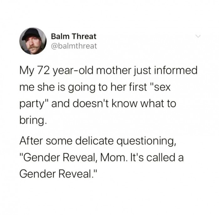 1. Sex party - Gender Reveal