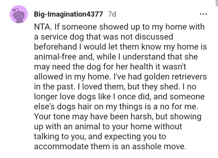 OP's tone might have been harsh