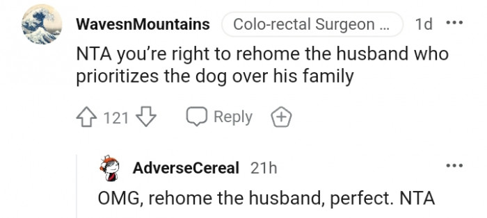 7. You are right to re-home the husband