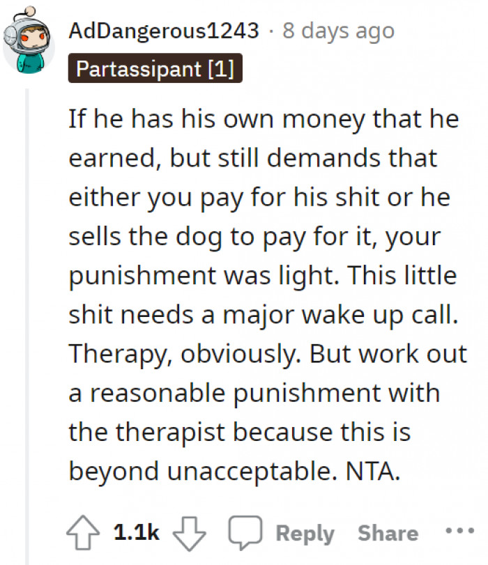 It's kind of evident that the boy somehow needs professional help.