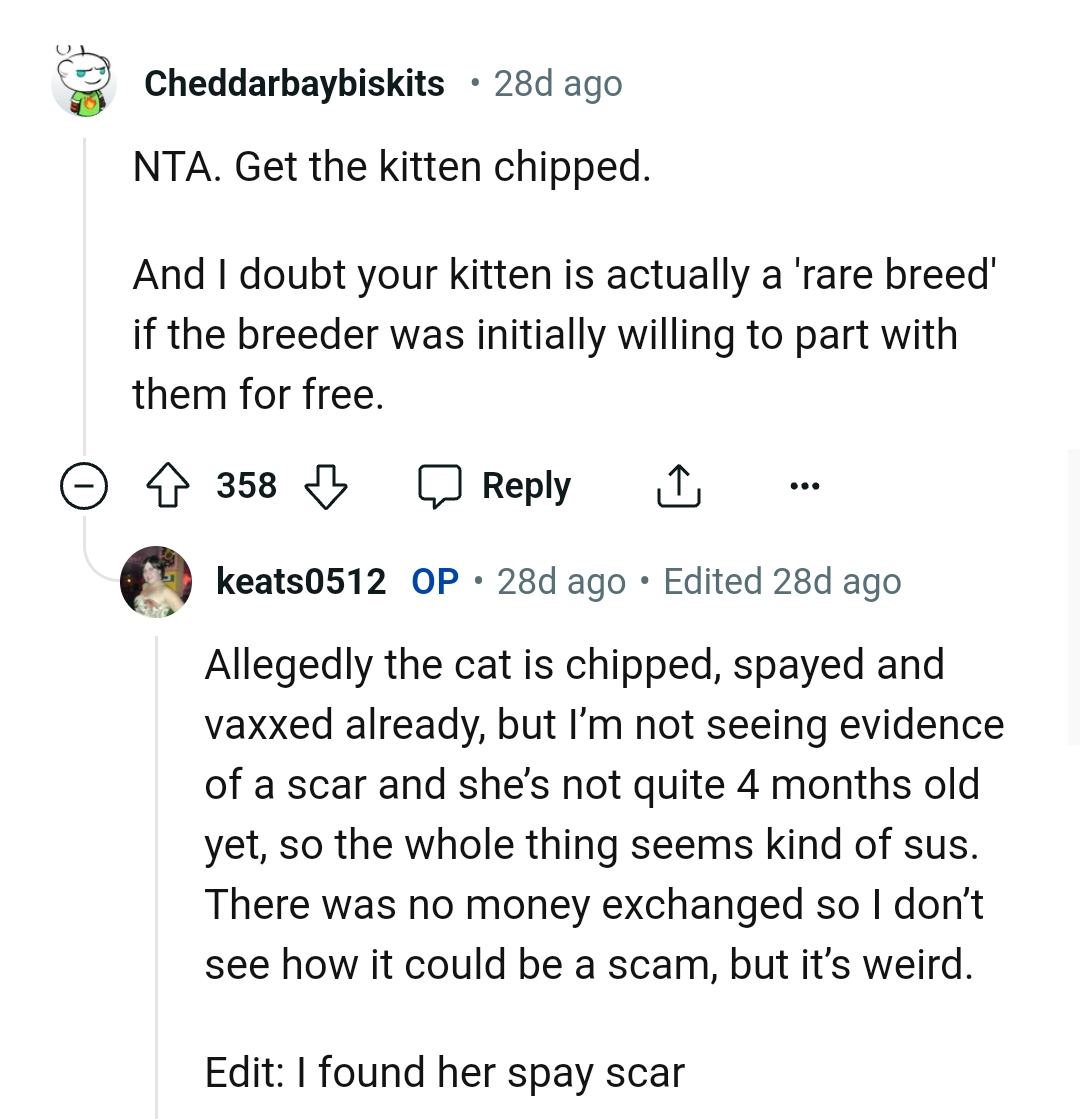 No money was exchanged