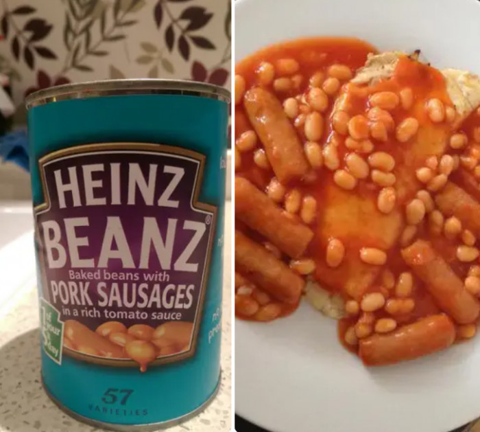 7. Beans with little sausages in them