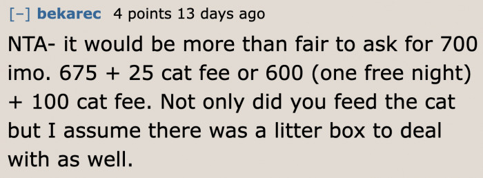 A Redditor even wants to raise the price since they also cared for the cat.