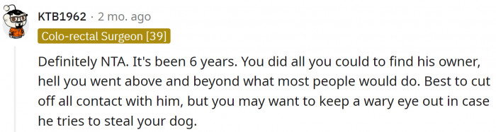 The Redditors backed OP on this one: