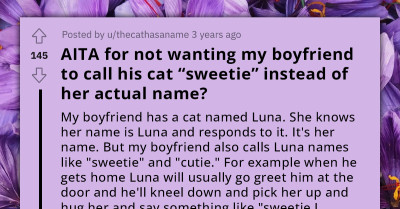 Girlfriend Disgustingly Accuses Her Boyfriend Of Bestiality Because He Calls His Cat "Sweetie" Or "Cutie," The Same Nicknames He Calls Her