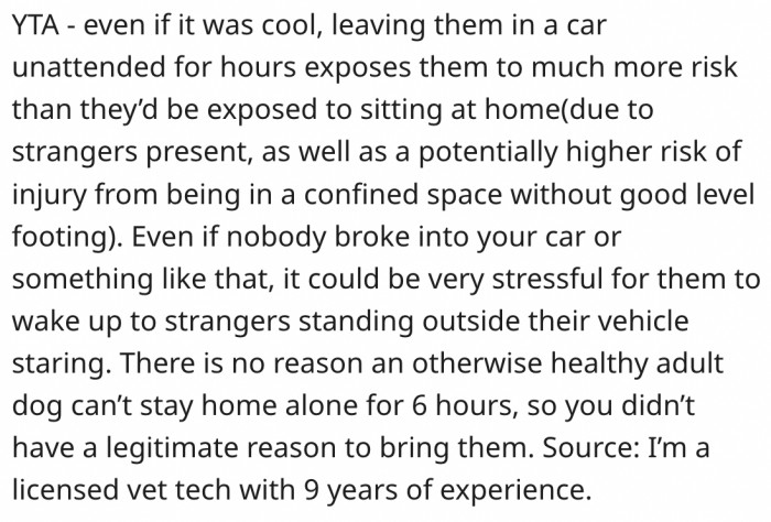 17. She exposed them to danger.