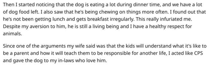 He's not been getting lunch and gets irregular breakfast