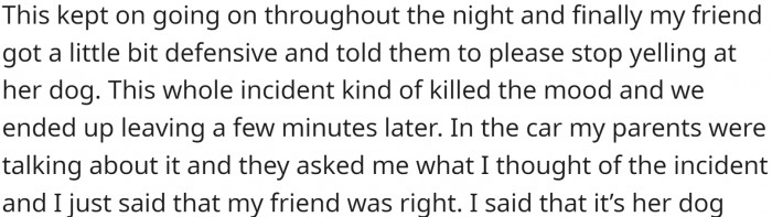 This kept going on throughout the night.