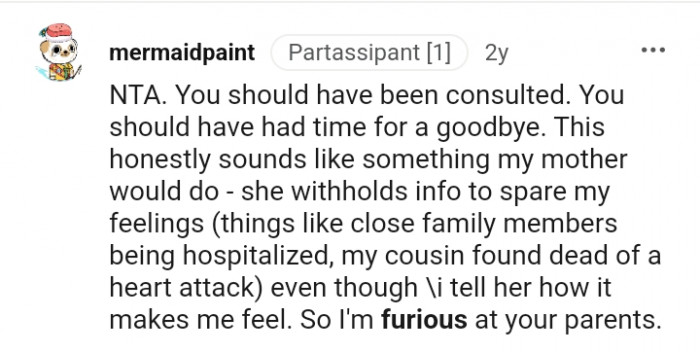 She withholds info to spare my feelings