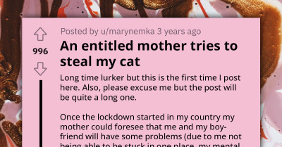 Moment Entitled Mom And Her Kid Try To Steal Lady's Cat Only For Her Tall, Massive Boyfriend To Run To Her Rescue