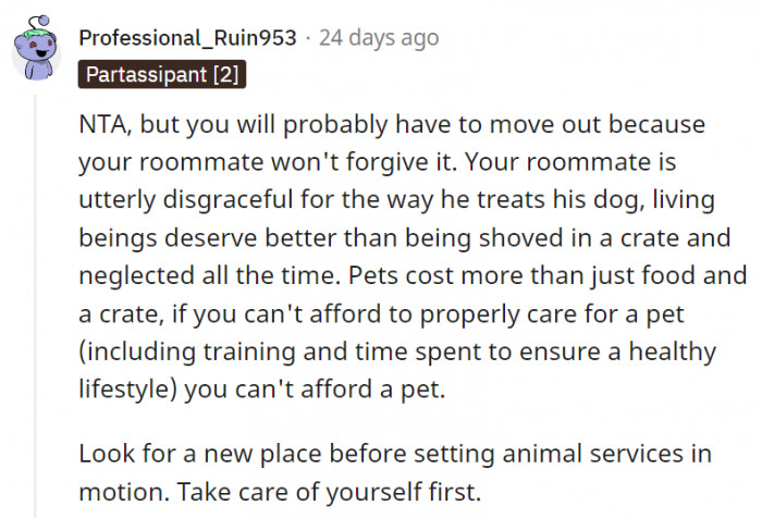 14. Calling animal services might result in some bad blood so it's better for OP to be prepared