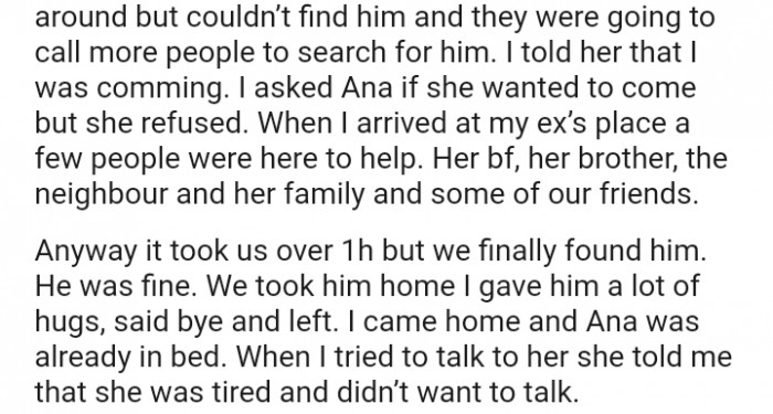 She told me she was tired