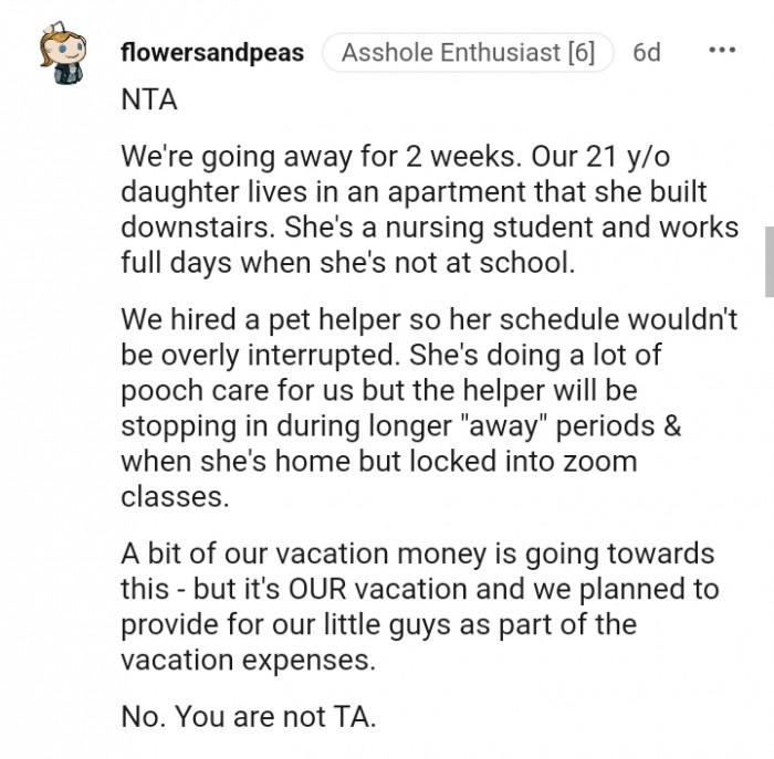 She's doing a lot of pooch care for this Redditor