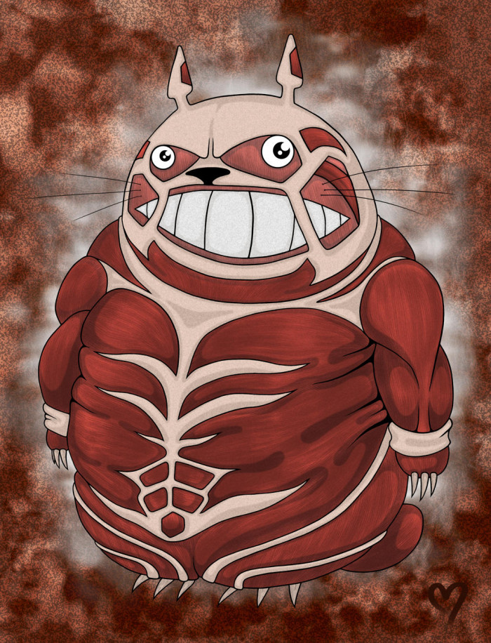 7. Attack on Titan + My Neighbor Totoro