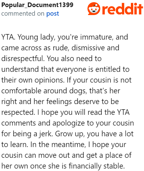 It was such an immature response.