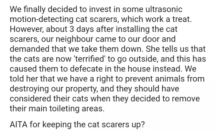We have a right to prevent animals from destroying our property