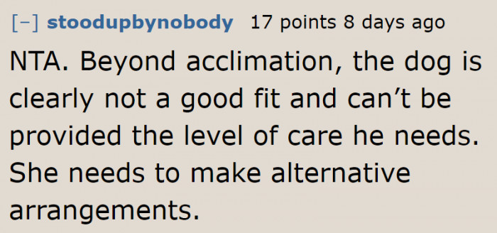 The roommate needs to do something about the dog. She can't inconvenience her roommates further.